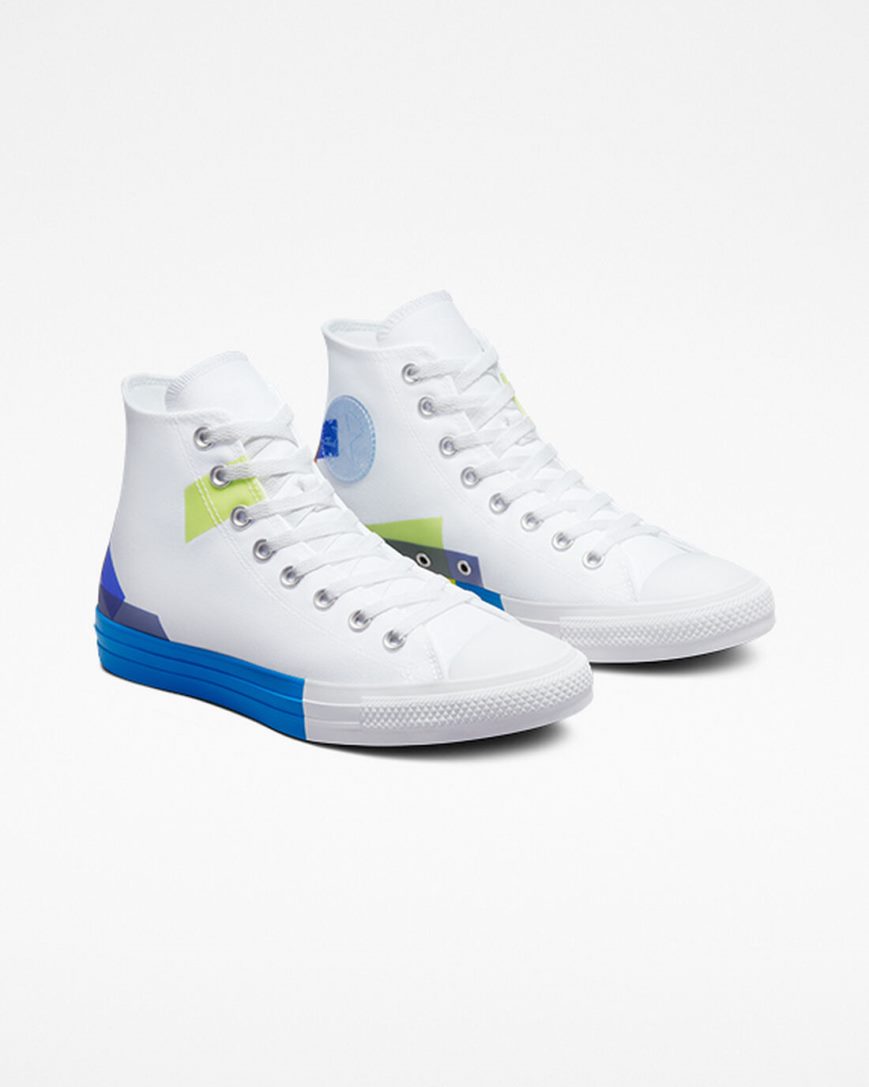 Tenisi Inalti Barbati Converse Chuck Taylor All Star Space Racer Albi Albastri Albi | RO GAKLT126